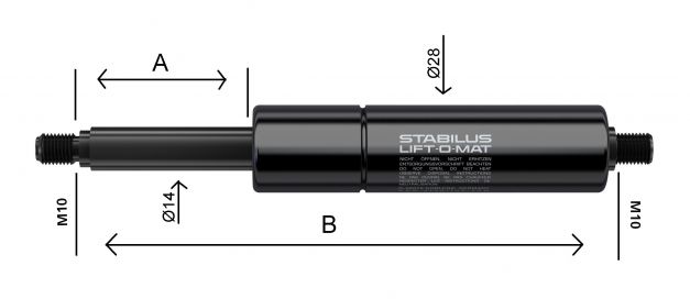 Ressorts à gaz 14x28 - 402760.608 - Ressort à gaz