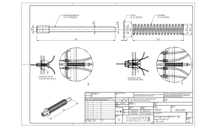 Support de tige de frein cpl. - 210431.001 - Dispositif de transmission