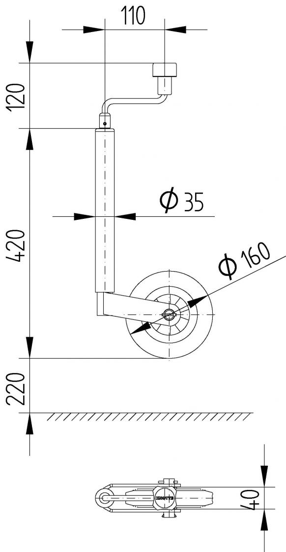 Roue d'appui TK35 (standard) - 400255.001 - Roues d'appui