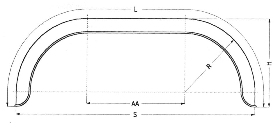 Garde-boue en tôle à double essieu, rond - 400347.001 - Garde-boue
