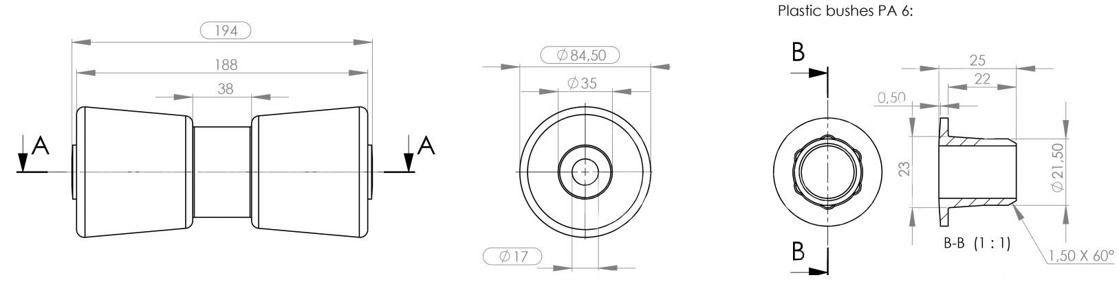 Quille en caoutchouc