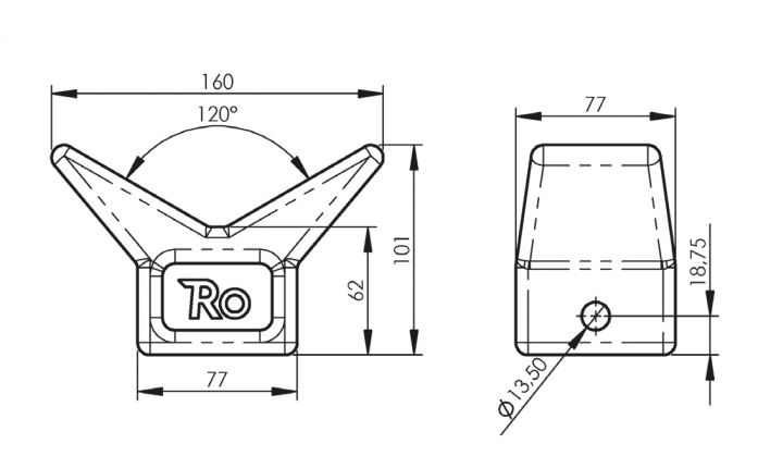 Support de proue - 402809.009 - Remorque pour bateau