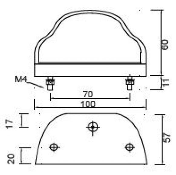 Regpoint LED 12V/24V - 406649.001 - Feux de plaque d'immatriculation