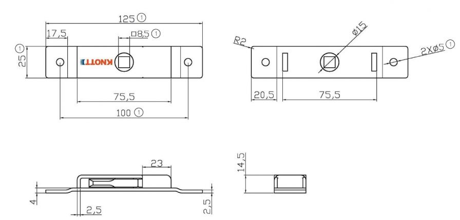 Serrure à languette en acier inoxydable - 408058.001 - Verrous / Accessoires