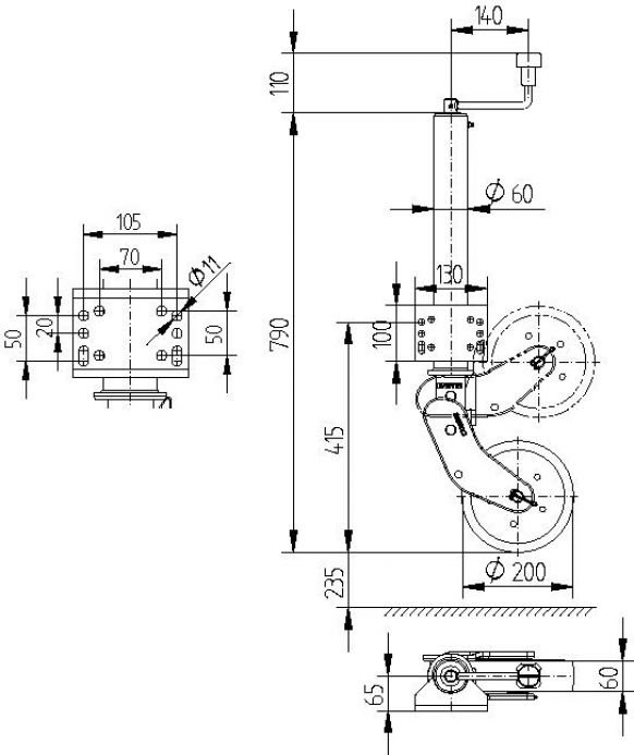 Roue d'appui ATK60V (capacité de charge accrue) - 413454.001 - Roues d'appui