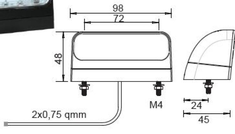 Regpoint 2 LED 12V/24V - 415797.001 - Feux de plaque d'immatriculation