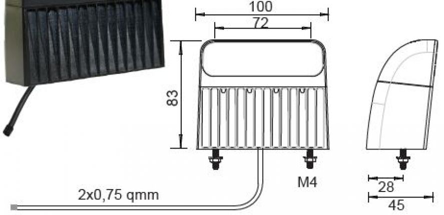 Regpoint 2 LED 12V/24V - 415798.001 - Feux de plaque d'immatriculation