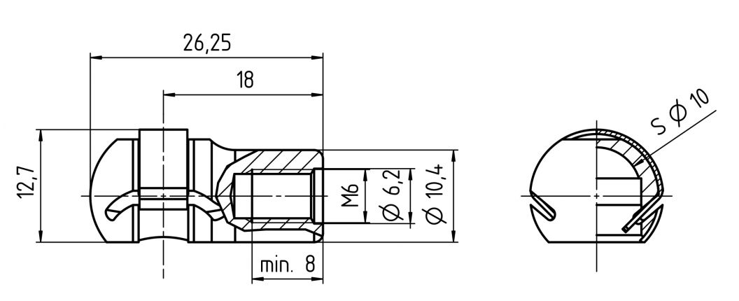 Tête sphérique - 416901.001 - Ressorts à gaz accessoires