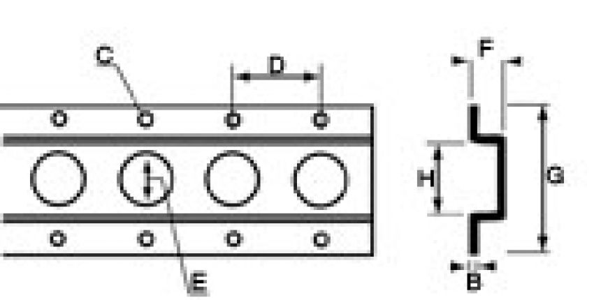Rail d'ancrage- trou rond - 416938.001 - Ancrage de fixation
