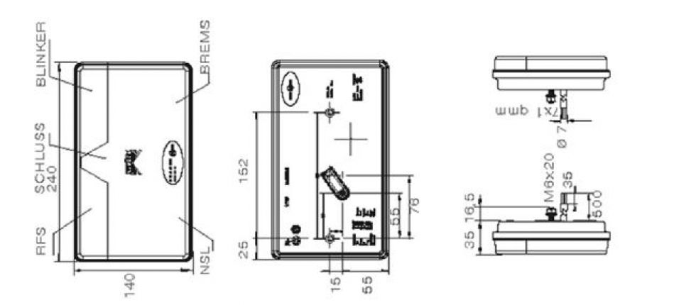 Multi LED 2 / Version plat 12V/24V - 419186.001 - Feux arrières
