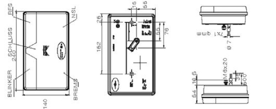 Multi LED 2 / Version haute 12V/24V - 419203.001 - Feux arrières