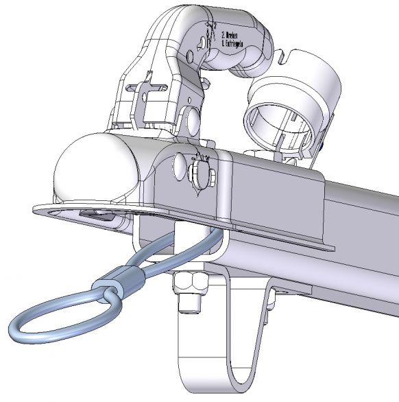 Support de corde de protection pour remorques non freinées jusqu'à 1500 kg - 6B1987.001 - Bride sphé