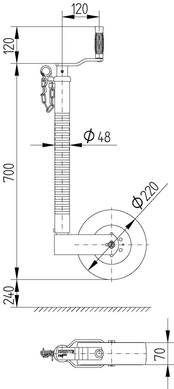 Roue d'appui TK48 (tuyau nervuré) - 6D5949.002 - Roues d'appui