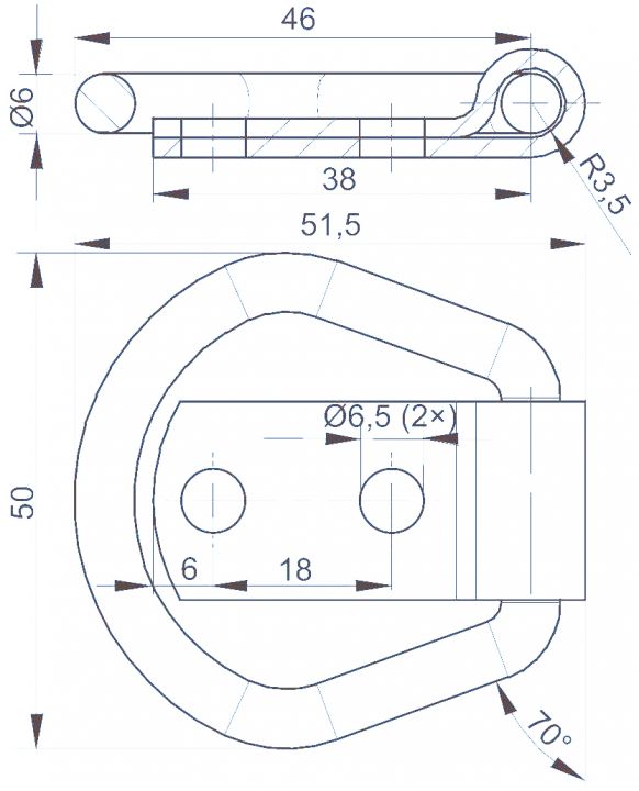 Anneau d’amarrage + languette - 6S5707.001 - Ancrage de fixation