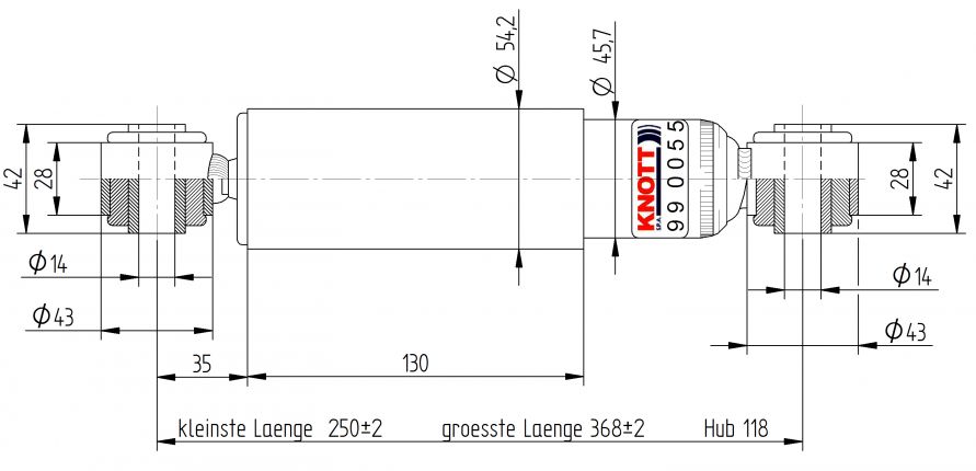 Amortisseurs de suspension  "Schwerlast" - 990055 - Amortisseur de châssis